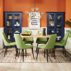 Miya Dining Chair with Polyester Fabric, Metal - Moss Green | Chaise de salle à manger Miya en tissu de polyester et en métal - vert mousse