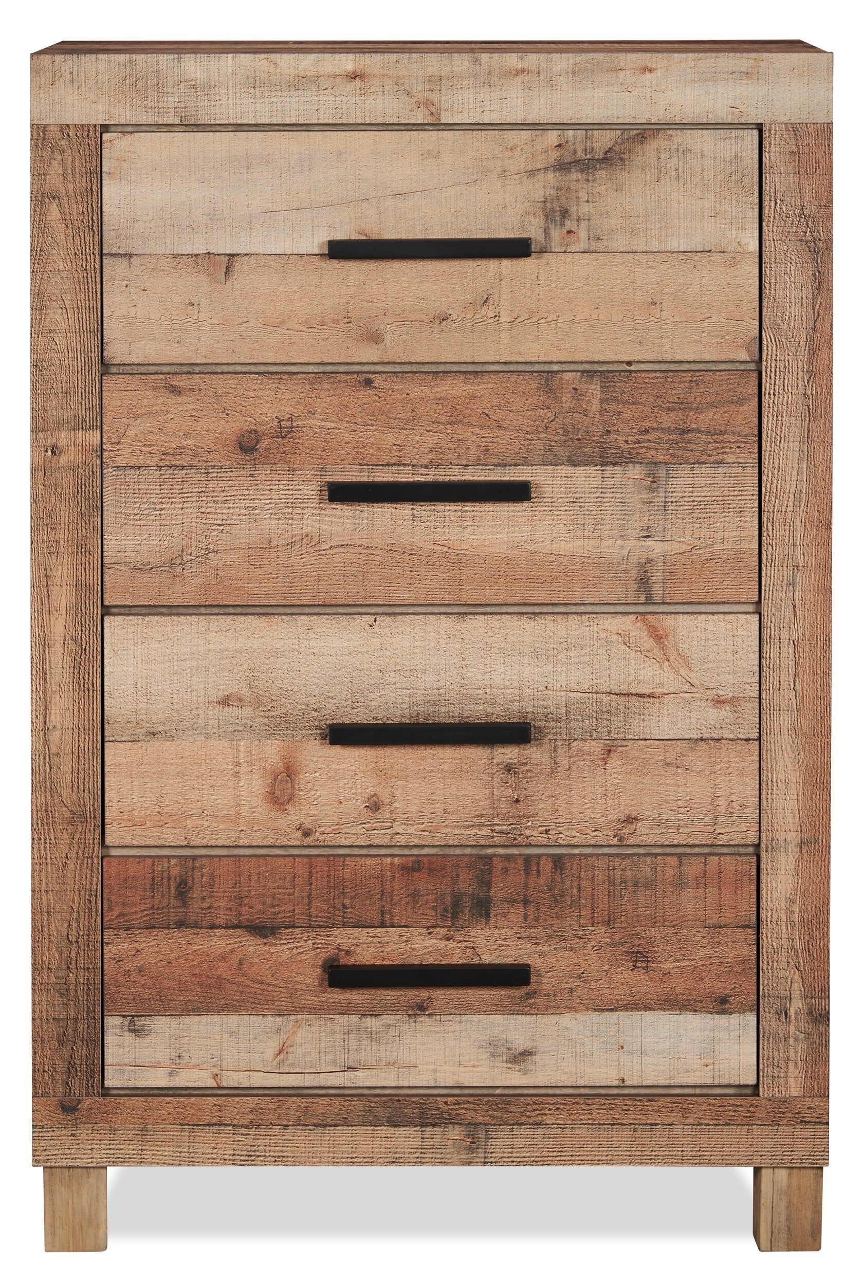 Mojave Bedroom Chest of Drawers, 4-Drawer, 31.4"W x 47.3"H, Rustic - Natural Brown | Commode verticale rustique Mojave de 31,4 po (L) x 47,3 po (H) à 4 tiroirs pour la chambre à coucher - brun naturel