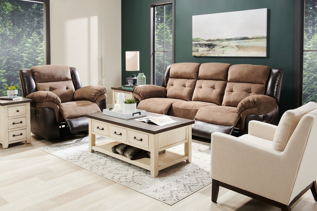 Morgan 48" Rustic Coffee Table With Storage, Shelf and Casters - White with Reclaimed Wood|Table à café rustique Morgan de 48 po avec rangement, tablette et roulettes - blanche avec bois recyclé