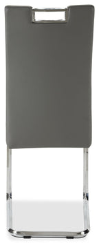 Tuxedo Dining Chair with Vegan-Leather Fabric, Metal - Grey | Chaise de salle à manger Tuxedo en tissu de cuir végétalien et en métal - grise