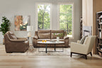 Kort & Co. Nico 51" Modern Oval Coffee Table - White Sinetered Stone with Dark Grey Metal Legs|Table à café ovale moderne Nico de Kort & Co. de 51 po - pierre frittée blanche avec pattes en métal gris foncé