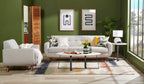 Kort & Co. Nico 51" Modern Oval Coffee Table - White Sinetered Stone with Dark Grey Metal Legs|Table à café ovale moderne Nico de Kort & Co. de 51 po - pierre frittée blanche avec pattes en métal gris foncé
