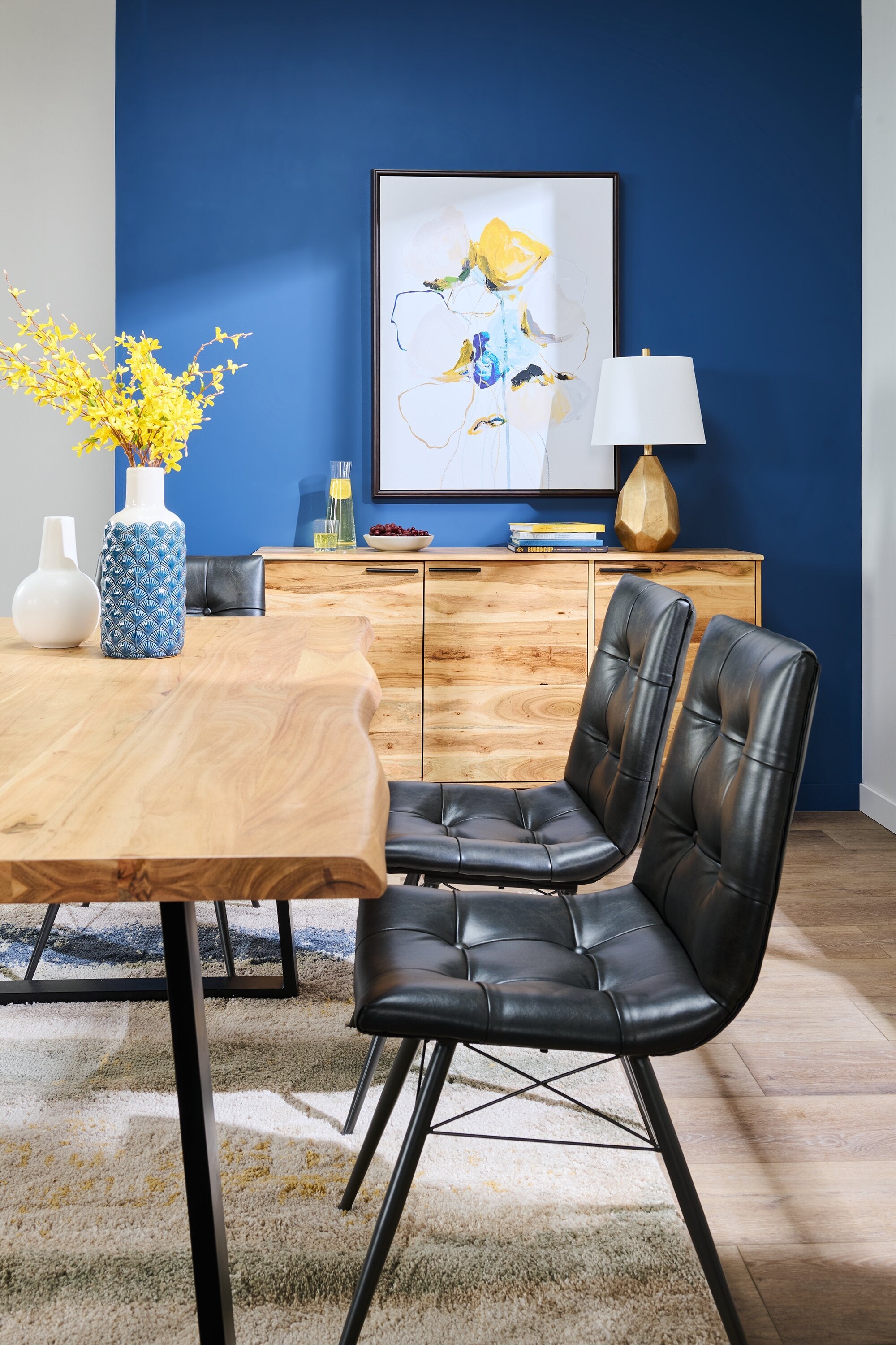 Oskar Dining Table, Acacia Wood & Metal, 79"W - Natural & Black | Table de salle à manger Oskar de 79 po (L) en acacia et métal - naturelle et noire