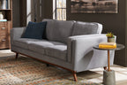 Kort & Co. Kassia 90.6" Linen-Look Fabric Sofa with Wood Base and Legs - Grey | Sofa Kassia de Kort & Co. de 90,6 po en tissu d’apparence lin avec base et pattes en bois - gris