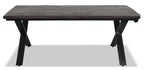 Astana 48" Rustic Coffee Table - Brown with Black Iron Legs|Table à café rustique Astana de 48 po - brune avec pattes en fer noir