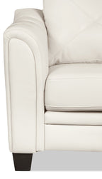 Andi 84" Leather-Look Fabric Sofa with Button Tufting - Beige | Sofa Andi de 84 po en tissu d’apparence cuir avec capitonnage - beige