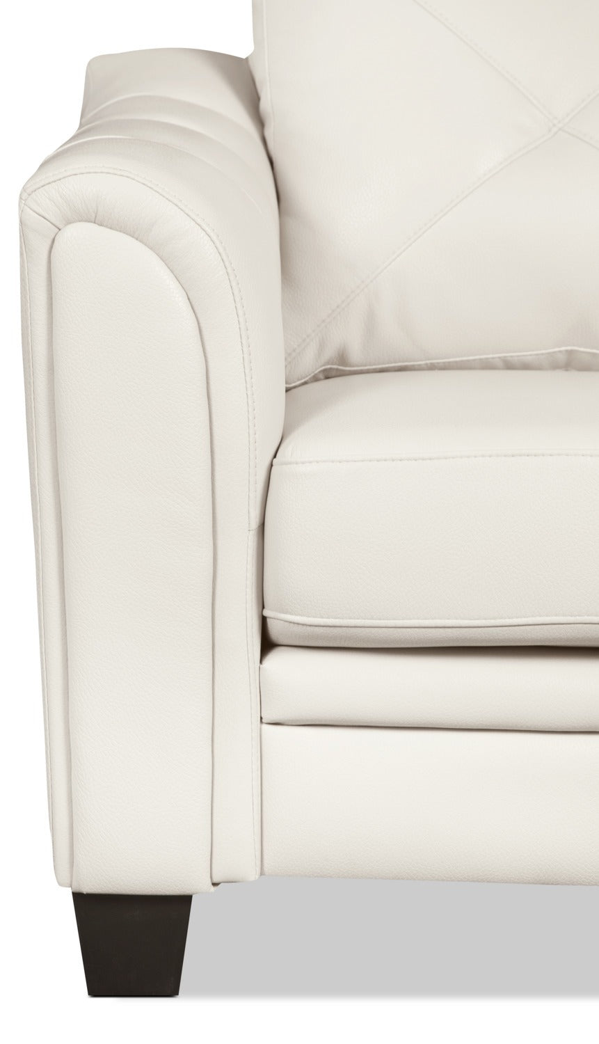 Andi 84" Leather-Look Fabric Sofa with Button Tufting - Beige | Sofa Andi de 84 po en tissu d’apparence cuir avec capitonnage - beige