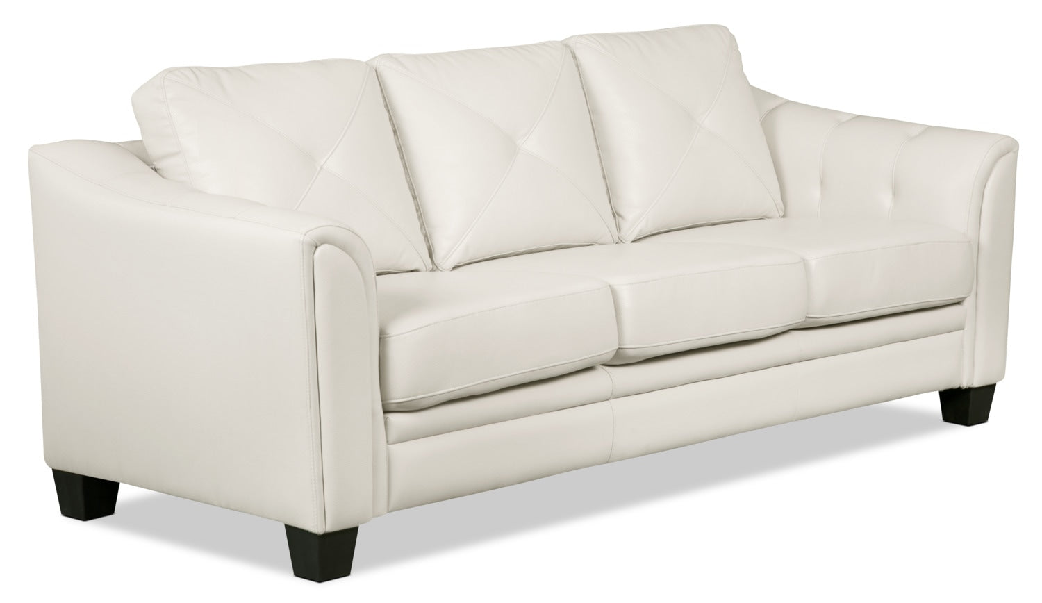 Andi 84" Leather-Look Fabric Sofa with Button Tufting - Beige | Sofa Andi de 84 po en tissu d’apparence cuir avec capitonnage - beige