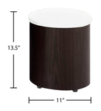 Savon  52.5" Modern S-shaped 3-Pack Coffee + 2 Ottomans with Storage and Shelf - Dark Walnut Wood and Chrome |Ensemble 3 articles modernes en forme de S Savon de 52,5 po (table à café et 2 poufs) avec rangement et tablette - bois noyer foncé et chrome