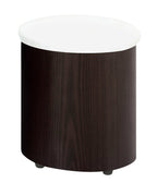 Savon  52.5" Modern S-shaped 3-Pack Coffee + 2 Ottomans with Storage and Shelf - Dark Walnut Wood and Chrome |Ensemble 3 articles modernes en forme de S Savon de 52,5 po (table à café et 2 poufs) avec rangement et tablette - bois noyer foncé et chrome