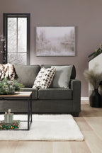 Made in Canada Sawyer 83" Linen-Look Fabric Sofa with Reversible Cushions and Accent Pillows - Charcoal Grey | Sofa Sawyer de 83 po fabriqué au Canada en tissu d’apparence lin avec coussins réversibles et coussins décoratifs - gris anthracite