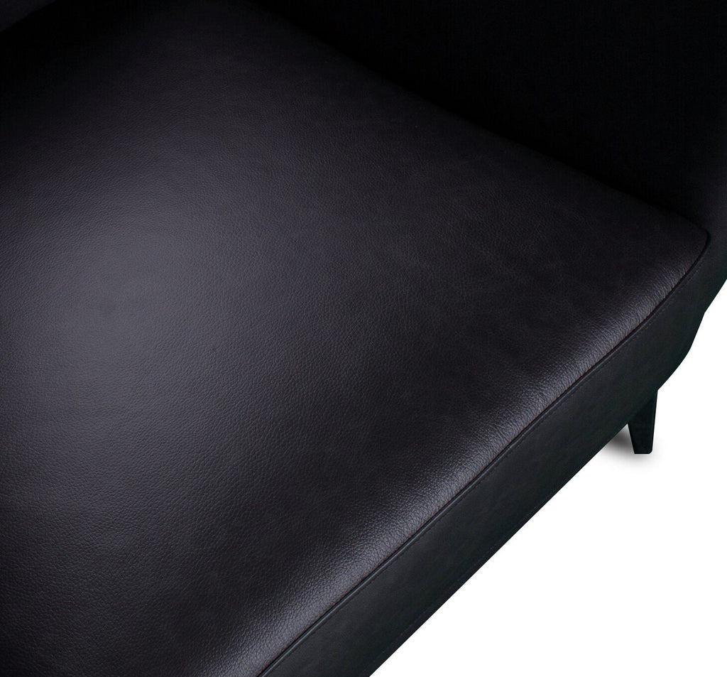 Melrose 84.5" Top-Grain Genuine Leather Sofa with Metal Legs - Black | Sofa Melrose de 84,5 po en cuir véritable de qualité supérieure avec pattes en métal - noir