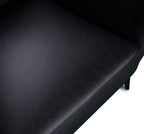 Melrose 84.5" Top-Grain Genuine Leather Sofa with Metal Legs - Black | Sofa Melrose de 84,5 po en cuir véritable de qualité supérieure avec pattes en métal - noir