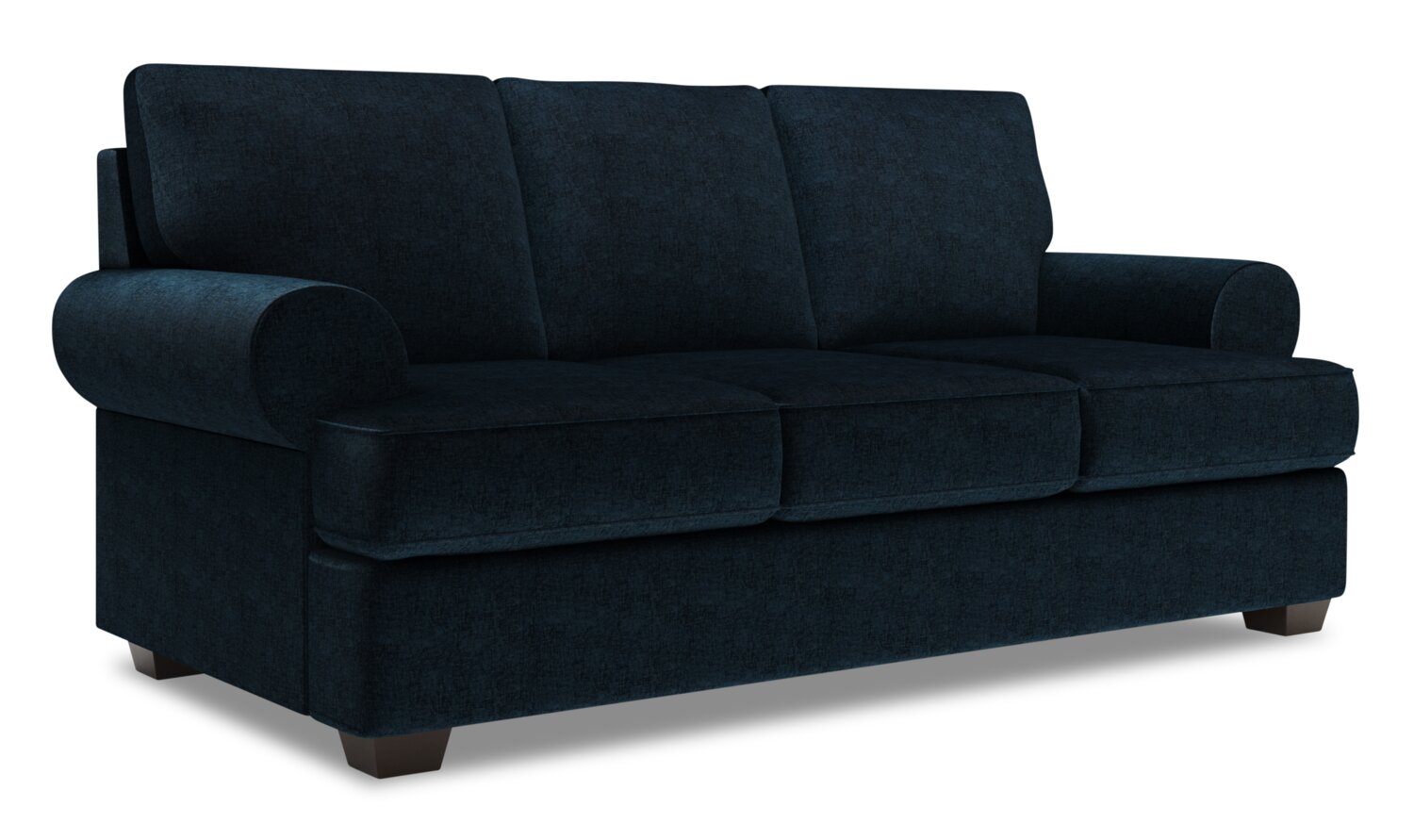 Made in Canada Customizable Sofa Lab Roll 86" Chenille Fabric Sofa with Rolled Arms -  Luxury Indigo Blue | Sofa Roll de Sofa Lab de 86 po fabriqué au Canada en tissu de chenille avec accoudoirs enroulés - bleu Luxury Indigo | RO103193