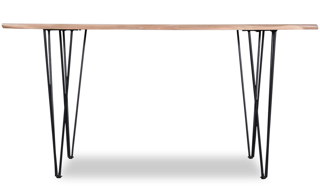 Miya Dining Table with Live Edge, Acacia Wood, Metal, 60"W - Natural | Table de salle à manger Miya de 60 po (L) en acacia et métal avec bordures Live Edge - naturelle