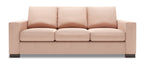Made in Canada Customizable Sofa Lab Track 85" Linen-Look Fabric Sofa with Track Arms - Pax Rose Pink | Sofa Track de Sofa Lab de 85 po fabriqué au Canada en tissu d’apparence lin avec accoudoirs rectilignes - rose Pax Rose | TR103249