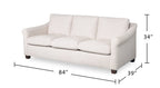 Mallie 84" Chenille Fabric Sofa with Rolled Arms and Wood Legs - Shell White | Sofa Mallie de 84 po en tissu de chenille avec accoudoirs enroulés et pattes en bois - blanc coquillage