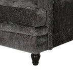 Made in Canada Bellmont 89" Chenille Fabric Sofa with Reversible Cushions and Wood Legs - Charcoal Grey | Sofa Bellmont de 89 po fabriqué au Canada en tissu de chenille avec coussins réversibles et pattes en bois - gris anthracite