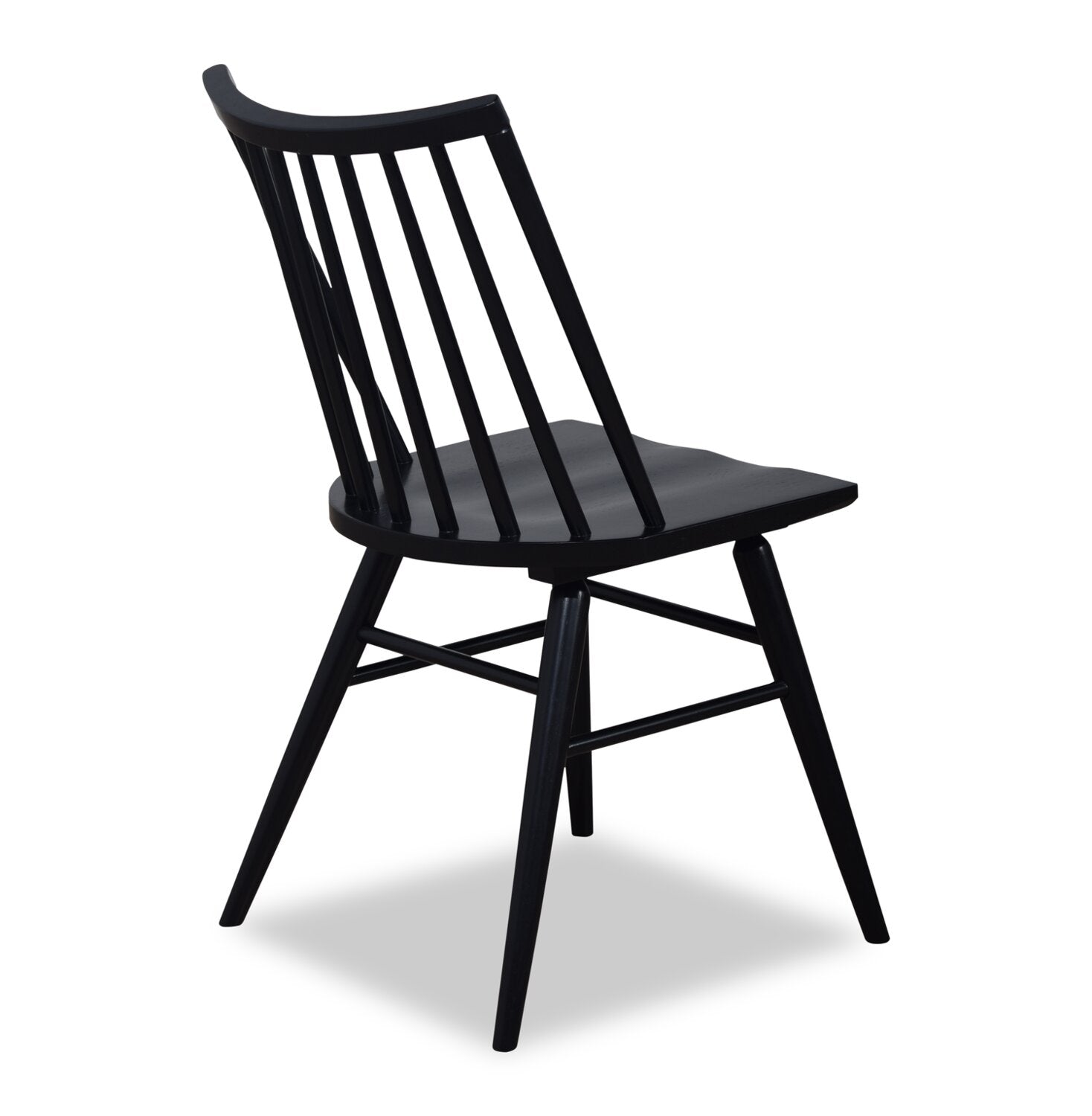 Astro Dining Chair with Curved Spindle-Back - Black | Chaise de salle à manger Astro avec dossier à barreaux en forme de fuseau courbé - noire