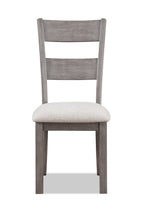 Krew Dining Chair with Polyester Fabric, Ladder-Back - Grey | Chaise de salle à manger Krew en tissu de polyester avec dossier en échelle - grise