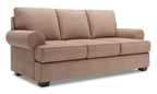 Made in Canada Customizable Sofa Lab Roll 86" Linen-Look Fabric Sofa with Rolled Arms - Pax Wicker Brown | Sofa Roll de Sofa Lab de 86 po fabriqué au Canada en tissu d’apparence lin avec accoudoirs enroulés - brun Pax Wicker | RO103349