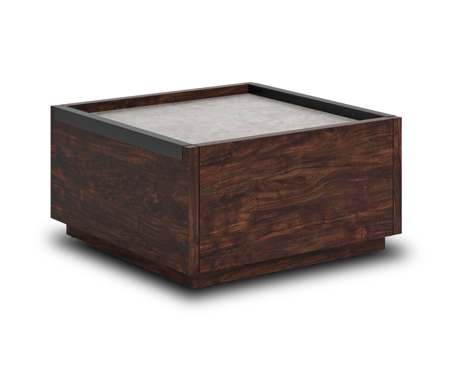 Benson 31” Modern Coffee Table with Storage - Dark Brown and Grey | Table à café moderne Benson de 31 po avec rangement - brun foncé et grise