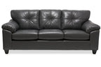 Made in Canada Addison 86" Leather-Look Fabric Sofa with Tufted Back Cushion - Grey | Sofa Addison de 86 po fabriqué au Canada en tissu d’apparence cuir avec coussin de dossier capitonné - gris
