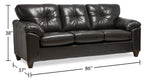 Made in Canada Addison 86" Leather-Look Fabric Sofa with Removable Seat Cushion and Tufting - Blackberry Black | Sofa Addison de 86 po fabriqué au Canada en tissu d’apparence cuir avec coussin de siège amovible et capitonnage - noir mûre