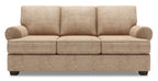 Made in Canada Customizable Sofa Lab Roll 86" Chenille Fabric Sofa with Rolled Arms - Luxury Taupe | Sofa Roll de Sofa Lab de 86 po fabriqué au Canada en tissu de chenille avec accoudoirs enroulés - taupe Luxury Taupe | RO102893