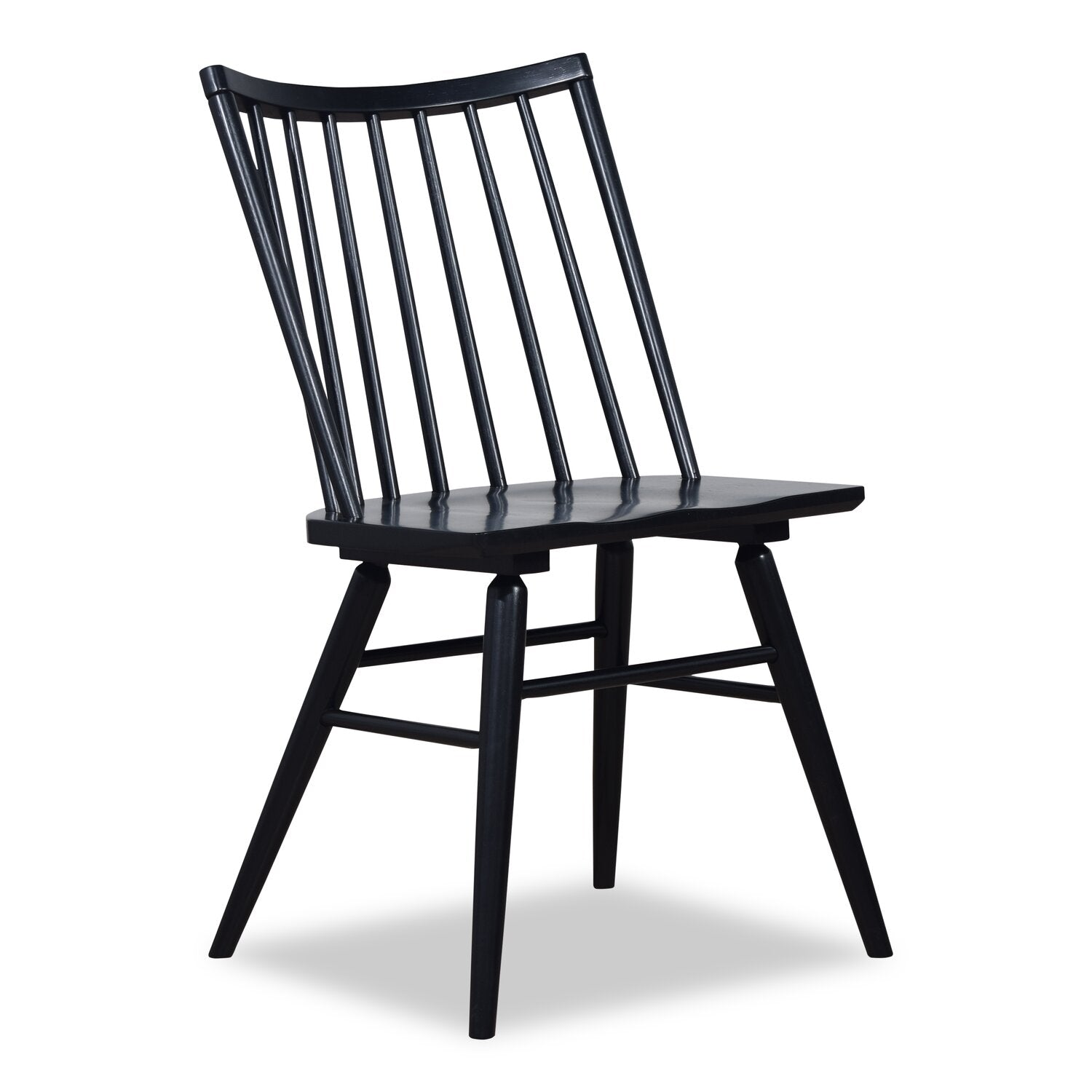 Astro Dining Chair with Curved Spindle-Back - Black | Chaise de salle à manger Astro avec dossier à barreaux en forme de fuseau courbé - noire