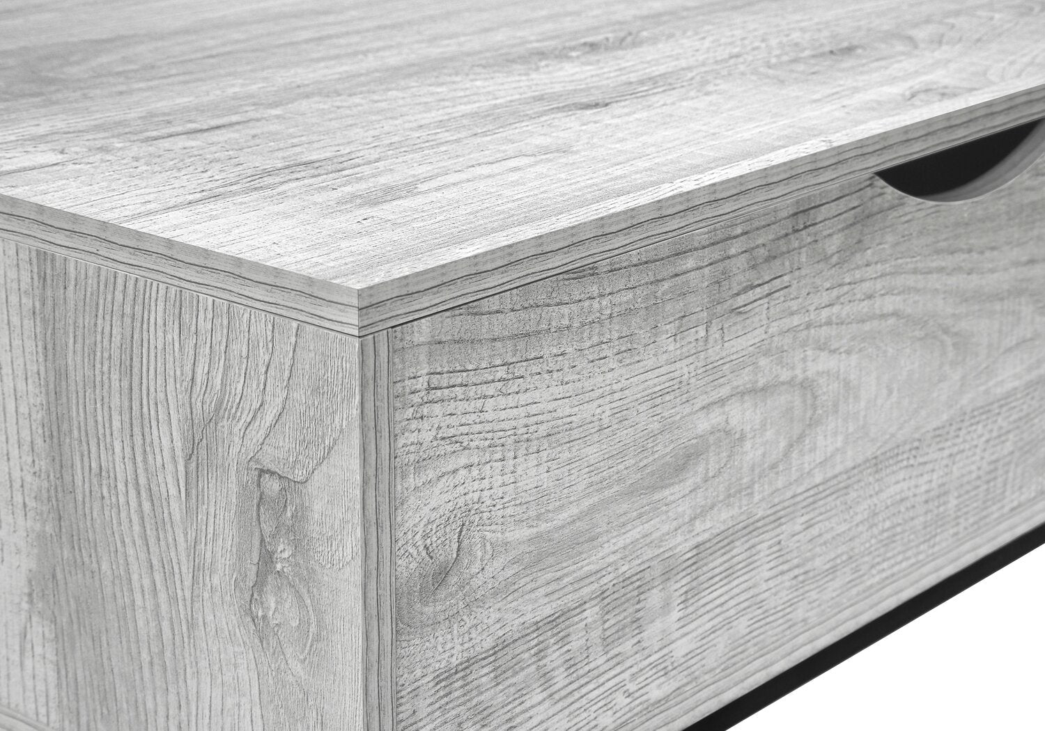 Bence 42" Modern Lift Top Coffee Table with Storage - Taupe with Black Metal Legs|Table à café moderne Bence de 42 po avec dessus relevable et rangement - taupe avec pattes en métal noir