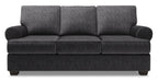 Made in Canada Customizable Sofa Lab Roll 86" Chenille Fabric Sofa with Rolled Arms - Luxury Charcoal Grey | Sofa Roll de Sofa Lab de 86 po fabriqué au Canada en tissu de chenille avec accoudoirs enroulés - gris Luxury Charcoal | RO102993