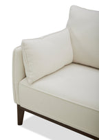 Cindy Crawford Home Gena 78.7" Linen-Look Fabric Condo Size Sofa with Removable Back Cushions - Cotton White | Sofa Gena de Cindy Crawford Home de 78,7 po de format condo en tissu d’apparence lin avec coussins de dossier amovibles - blanc coton