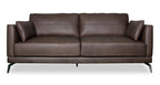 Melrose 84.5" Top-Grain Genuine Leather Sofa with Metal Legs - Dark Brown | Sofa Melrose de 84,5 po en cuir véritable de qualité supérieure avec pattes en métal - brun foncé