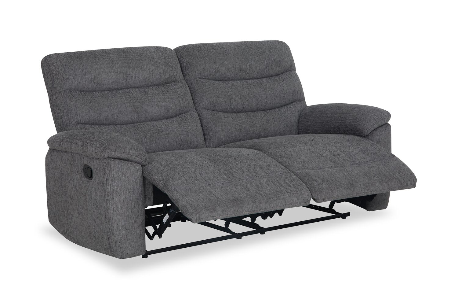 Brody 73.62" Chenille Fabric Reclining Sofa - Dark Grey | Sofa inclinable Brody de 73,62 po en tissu de chenille - gris foncé