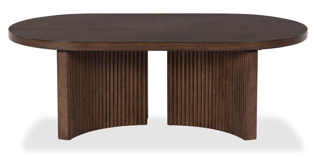 Barlow 52” Solid Wood Mid-Century Modern Coffee Table - Brown | Table à café Barlow de 52 po de style moderne du milieu du 20e siècle en bois massif - brune
