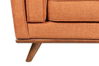 Kort & Co. Kassia 90.6" Linen-Look Fabric Sofa with Wood Base and Legs - Orange | Sofa Kassia de Kort & Co. de 90,6 po en tissu d’apparence lin avec base et pattes en bois - orange