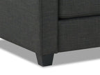 Made in Canada Sawyer 83" Linen-Look Fabric Sofa with Reversible Cushions and Accent Pillows - Charcoal Grey | Sofa Sawyer de 83 po fabriqué au Canada en tissu d’apparence lin avec coussins réversibles et coussins décoratifs - gris anthracite