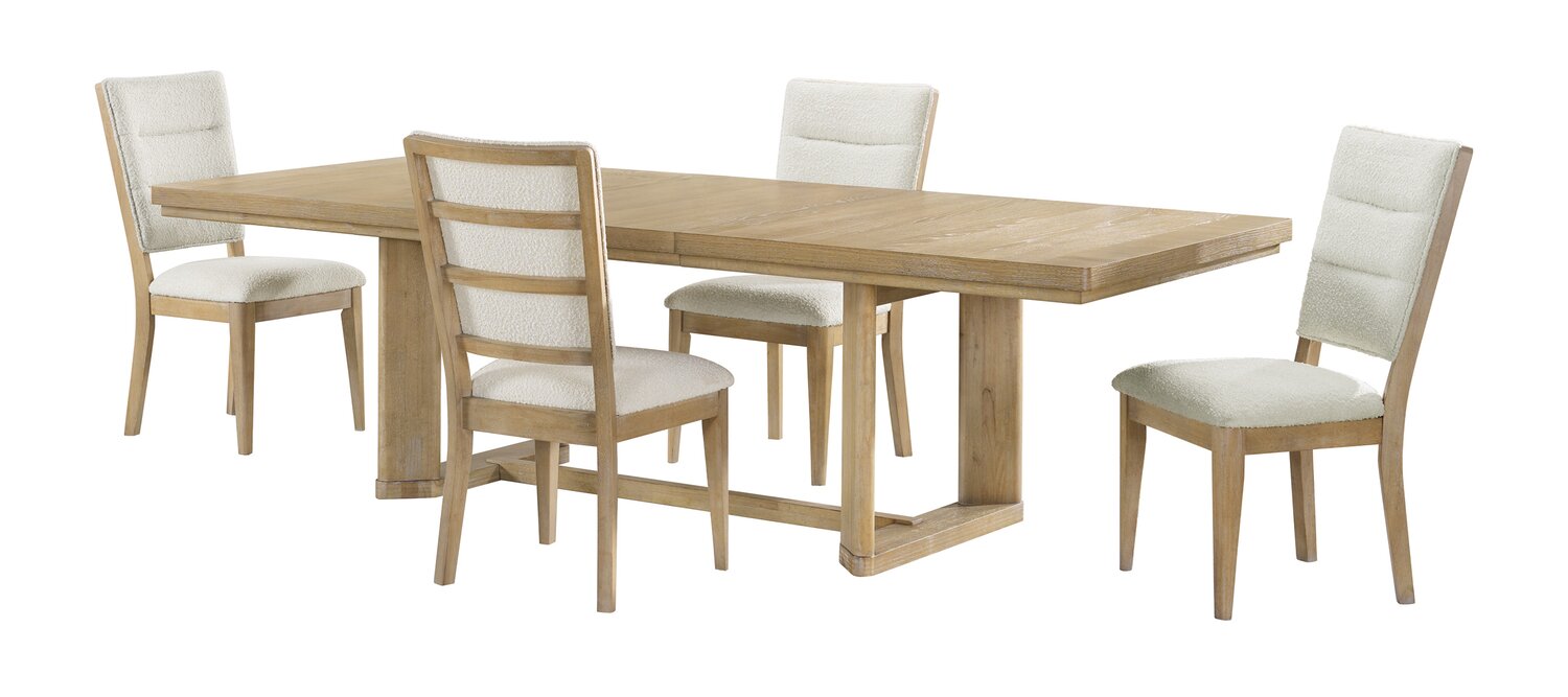 Aspen Dining Table with 80-104" Extension, Trestle Base - Natural | Table de salle à manger Aspen de 80 po à 104 po à rallonge et base à tréteaux - naturelle