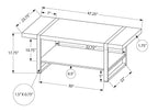 Avery 47.25" Industrial Coffee Table with Shelf - Black with Black Metal Legs|Table à café industrielle Avery 47,25 po avec tablette - noire avec pattes en métal noir