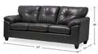 Made in Canada Addison 86" Leather-Look Fabric Sofa with Tufted Back Cushion - Grey | Sofa Addison de 86 po fabriqué au Canada en tissu d’apparence cuir avec coussin de dossier capitonné - gris