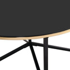 Xander 36" Modern Round Glass Top Coffee Table - Black and Gold with Metal Legs|Table à café ronde moderne Xander de 36 po avec dessus en verre - noire et dorée avec pattes en métal
