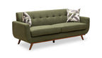 Kort & Co. Freeman 80” Linen-Look Fabric Condo Size Sofa with Wood Legs - Avocado Green | Sofa Freeman de Kort & Co. de 80 po de format condo en tissu d’apparence lin avec base et pattes en bois - vert avocat
