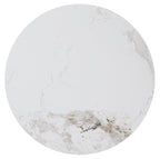 Alwin 31.5” Modern Round Coffee Table with White Sintered Stone Top - Brown | Table à café ronde moderne Alwin de 31,5 po avec dessus en pierre frittée blanche - brune