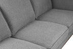 Kort & Co. Kassia 90.6" Linen-Look Fabric Sofa with Wood Base and Legs - Grey | Sofa Kassia de Kort & Co. de 90,6 po en tissu d’apparence lin avec base et pattes en bois - gris