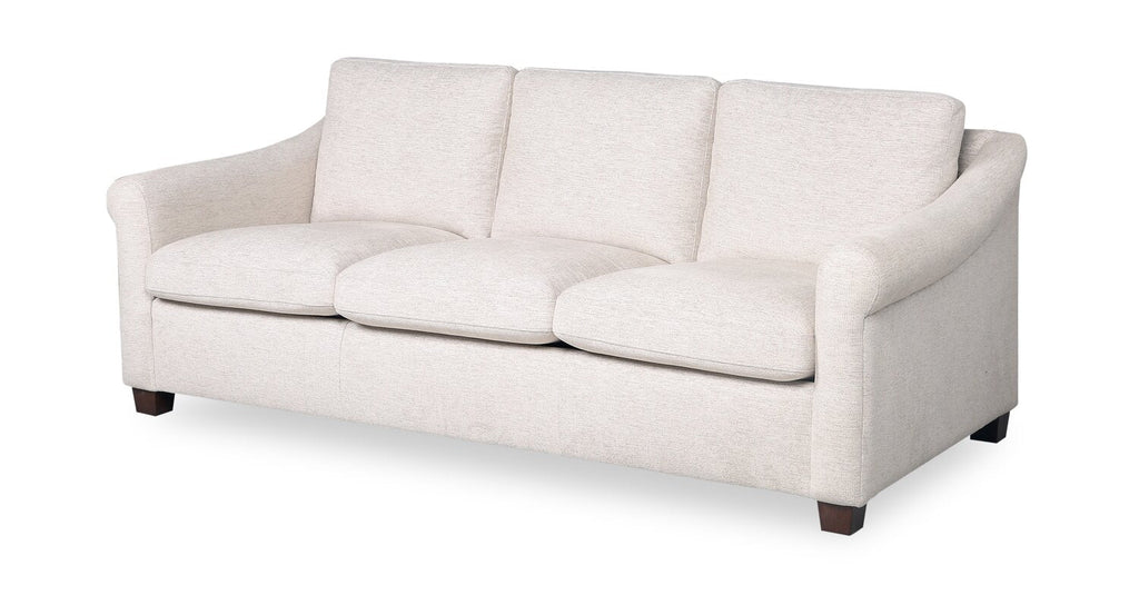 Mallie 84" Chenille Fabric Sofa with Rolled Arms and Wood Legs - Shell White | Sofa Mallie de 84 po en tissu de chenille avec accoudoirs enroulés et pattes en bois - blanc coquillage