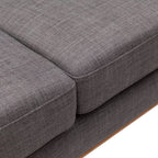 Kort & Co. Freeman 80” Linen-Look Fabric Condo Size Sofa with Wood Legs - Charcoal Grey | Sofa Freeman de Kort & Co. de 80 po de format condo en tissu d’apparence lin avec base et pattes en bois - gris anthracite
