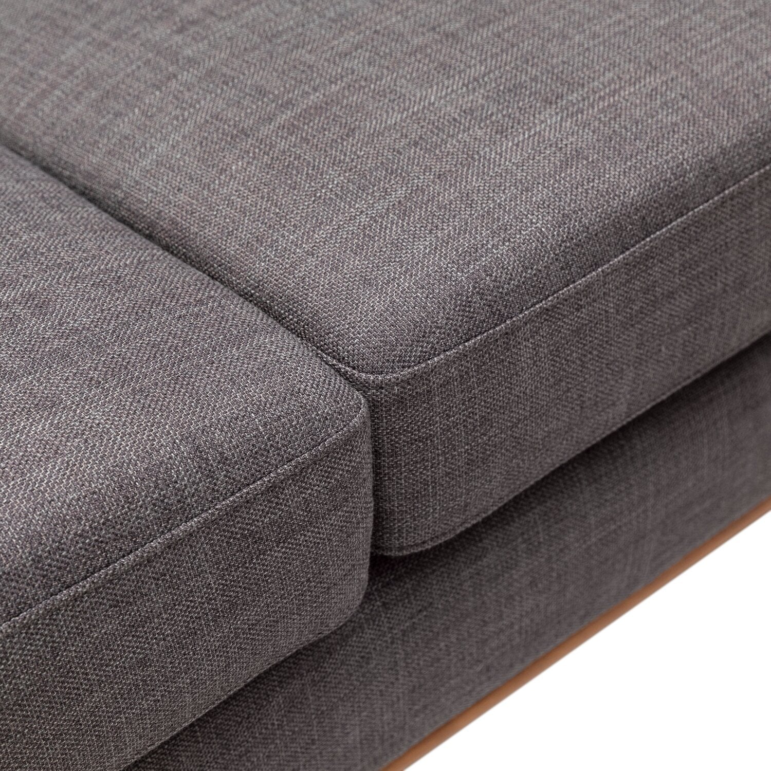 Kort & Co. Freeman 80” Linen-Look Fabric Condo Size Sofa with Wood Legs - Charcoal Grey | Sofa Freeman de Kort & Co. de 80 po de format condo en tissu d’apparence lin avec base et pattes en bois - gris anthracite