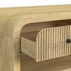 Lenore 48” Modern Coffee Table with Storage, Shelf and Casters - Natural | Table à café moderne Lenore de 48 po avec rangement, tablette et roulettes - naturelle
