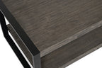 Apex 48" Modern Coffee Table with Shelf - Grey with Black Metal Legs|Table à café moderne Apex 48 po avec tablette - grise avec pattes en métal noir